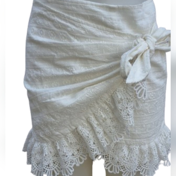 Saints Secrets white lace Faux wrap skirt S - Picture 2 of 12